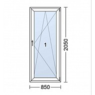 Plastové dveře | 85 x 205 cm (850 x 2050 mm) | bílé |otevíravé i sklopné | pravé
