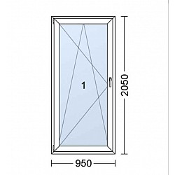 Plastové dveře | 95x205 cm (950x2050 mm) | bílé | otevíravé i sklopné | levé
