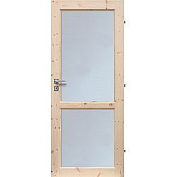 Dřevěné dveře MASIV Model 2, sklo mat, 80 L, BB