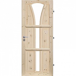 Dřevěné dveře Monako 3S, 70L, BB, sklo Mat