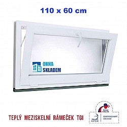 Plastové okno | 110 x 60 cm (1100 x 600 mm) | bílé | sklopné