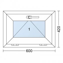 Plastové okno | 60 x 42 cm (600 x 420 mm) | Bílé / Antracit | sklopné