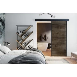 Posuvné dveře na stěnu MARTI (Černá garnýž) - komplet (dveře + garnýž + kolejnice)