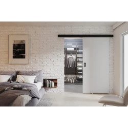 Posuvné dveře na stěnu WERDI (Černá garnýž) - komplet (dveře + garnýž + kolejnice)