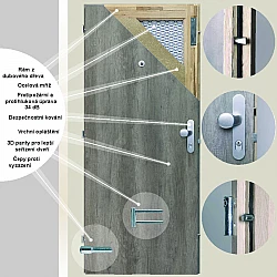 Bezpečnostní dveře BT 3 - Výška 210 cm