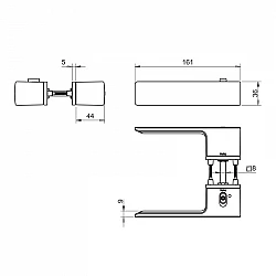 klika TI - GORDO - RT5 4084 - Nikl perla, s uzamykáním, 38-45 mm