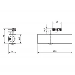Samozavírač GEZE TS 2000 s ramínkem do 100 kg - Bílý