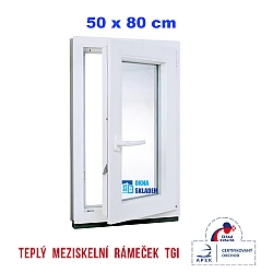 Plastové okno | 50 x 80 cm (500 x 800 mm) | bílé | otevíravé i sklopné | pravé