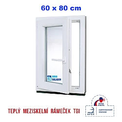 Plastové okno | 60x80 cm (600x800 mm) | bílé | otevíravé i sklopné | levé