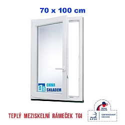 Plastové okno | 70x1000 cm (700x1000 mm) | bílé | otevíravé i sklopné | levé