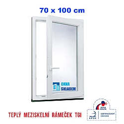 Plastové okno | 70 x 100 cm (700 x 1000 mm) | bílé |otevíravé i sklopné | pravé