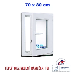 Plastové okno | 70 x 80 cm (700 x 800 mm) | Bílé / Antracit |otevíravé i sklopné | pravé