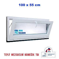 Plastové okno | 100 x 55 cm (1000 x 550 mm) | bílé | sklopné