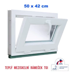 Plastové okno | 50 x 42 cm (500 x 420 mm) | bílé | sklopné