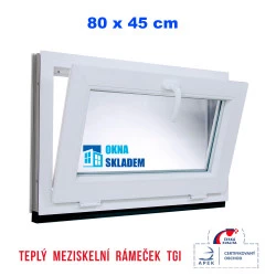 Plastové okno | 80 x 45 cm (800 x 450 mm) | bílé | sklopné
