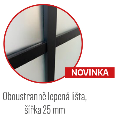 Oboustranně lepená lišta, šířka 25 mm
